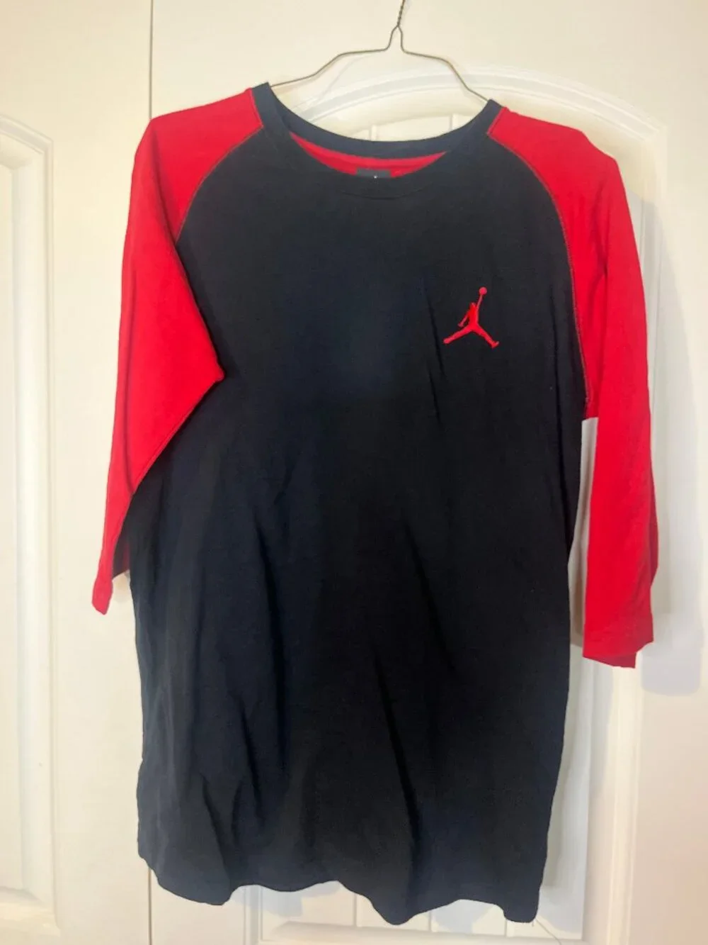 Nike Air Jordan 23 True 3/4 Raglan Tee Black/Red - Size Large